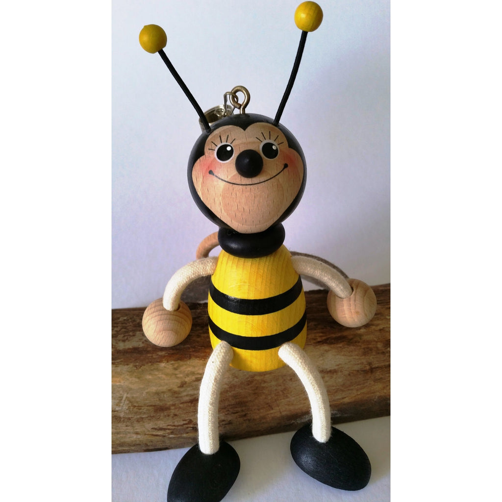Handcrafted Bumblebee Wooden Bouncy Puppet 🐝