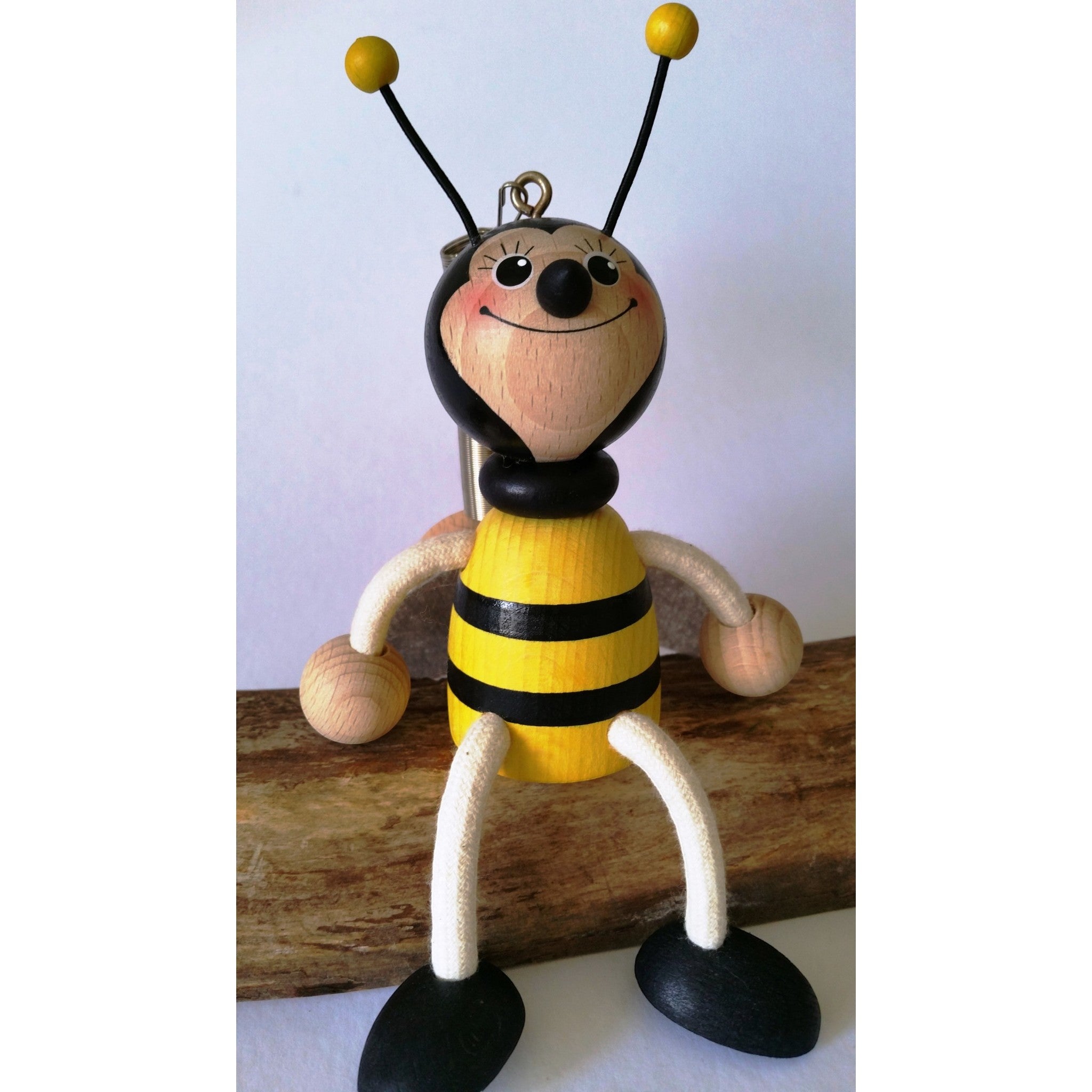 Handcrafted Bumblebee Wooden Bouncy Puppet 🐝