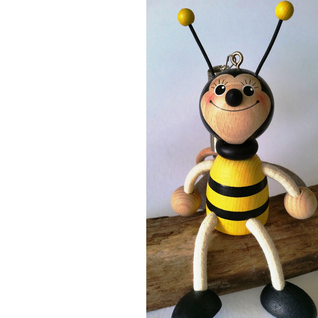 Handcrafted Bumblebee Wooden Bouncy Puppet 🐝