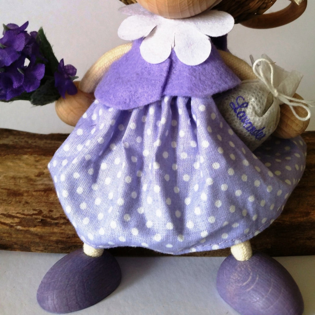 Handcrafted Lavender Girl Wooden Bouncy Puppet 💐💜