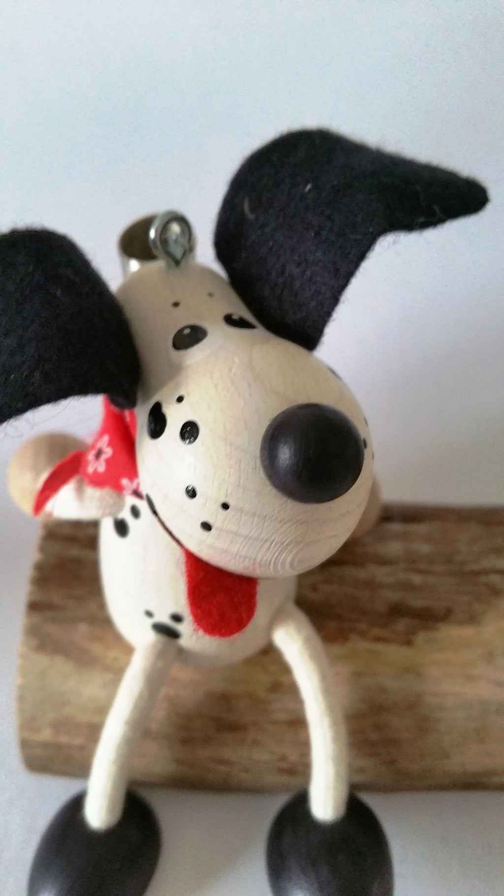 Handcrafted Dalmatian Dog Wooden Bouncy Puppet Nursery Decor 🐶