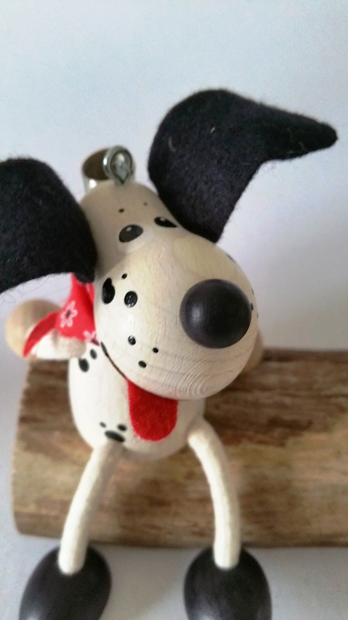 Handcrafted Dalmatian Dog Wooden Bouncy Puppet Nursery Decor 🐶