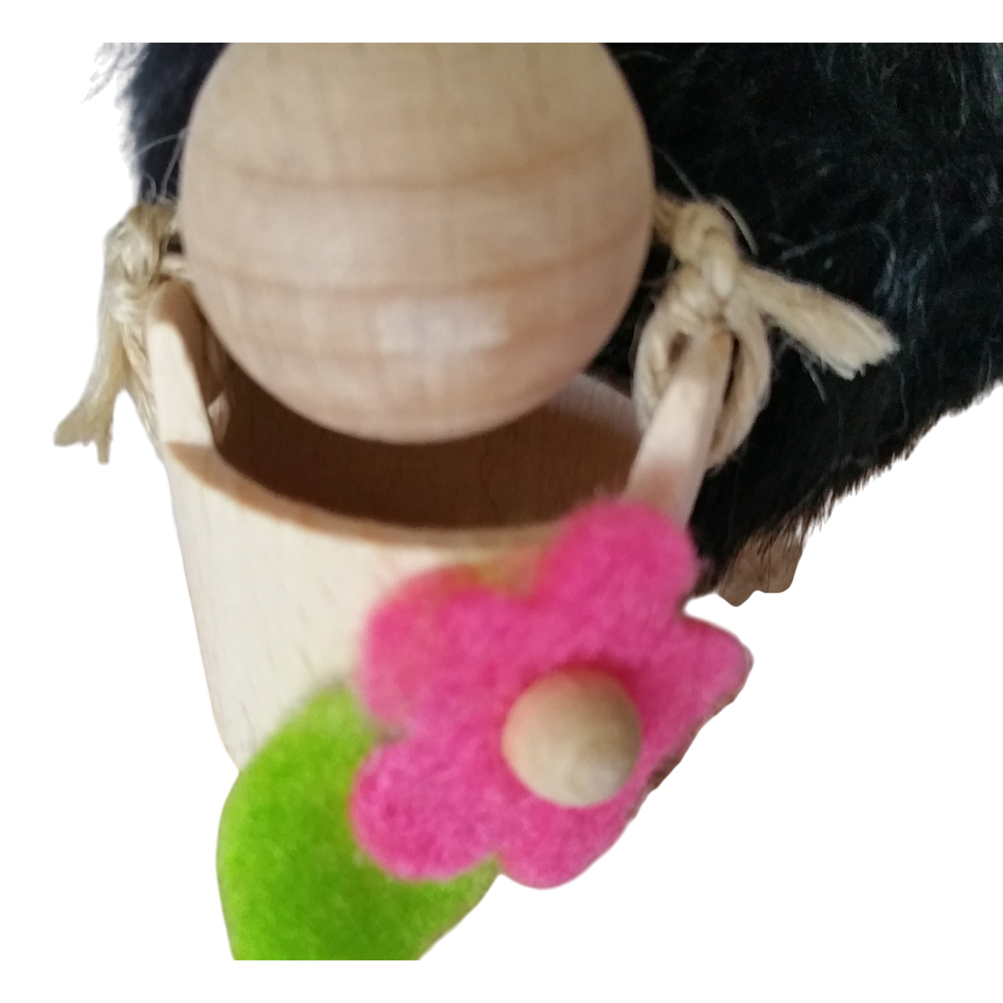 Handcrafted Black Sheep Girl Wooden Bouncy Puppet 🐑🌸