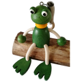 Handcrafted Frog Boy Wooden Bouncy Puppet 🐸💚