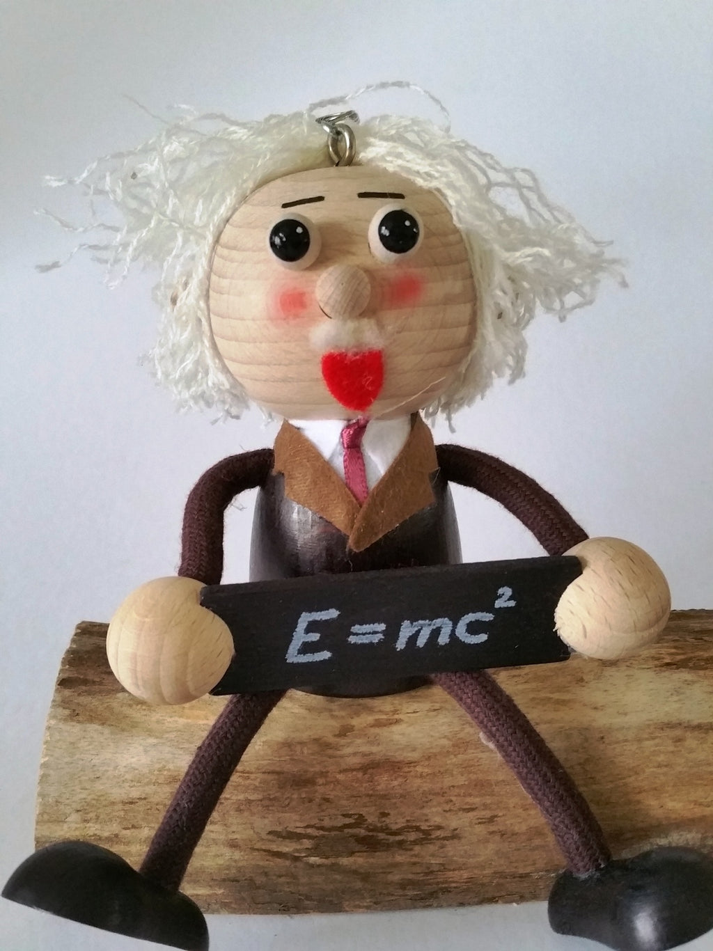 Handcrafted Einstein Wooden Bouncy Puppet 🧑‍🔬⚡