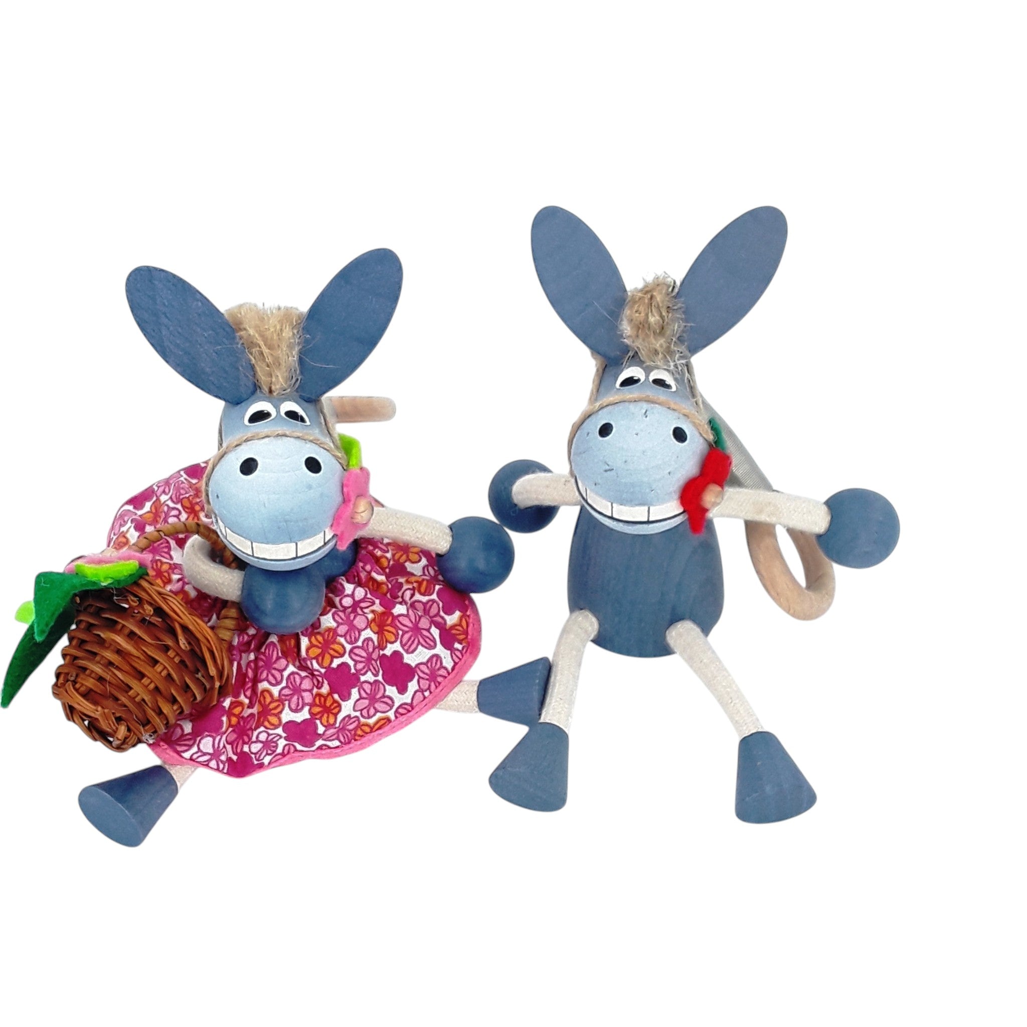 Handcrafted Donkey Boy Wooden Bouncy Puppet 🐴🎀