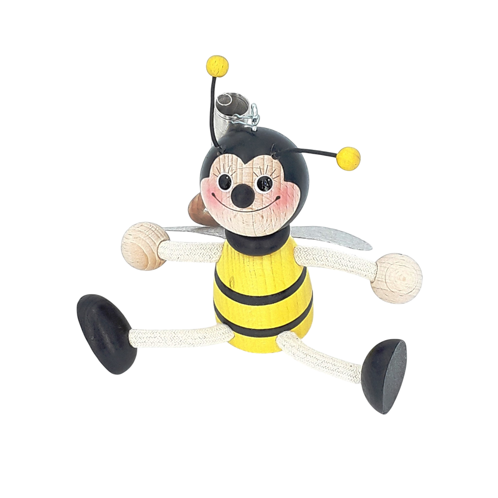 Handcrafted Bumblebee Wooden Bouncy Puppet 🐝