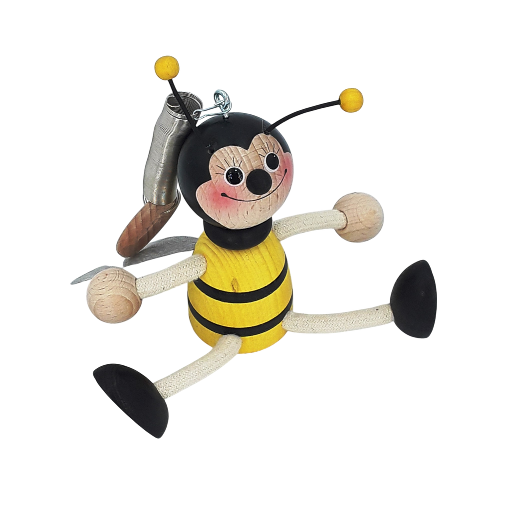 Handcrafted Bumblebee Wooden Bouncy Puppet 🐝