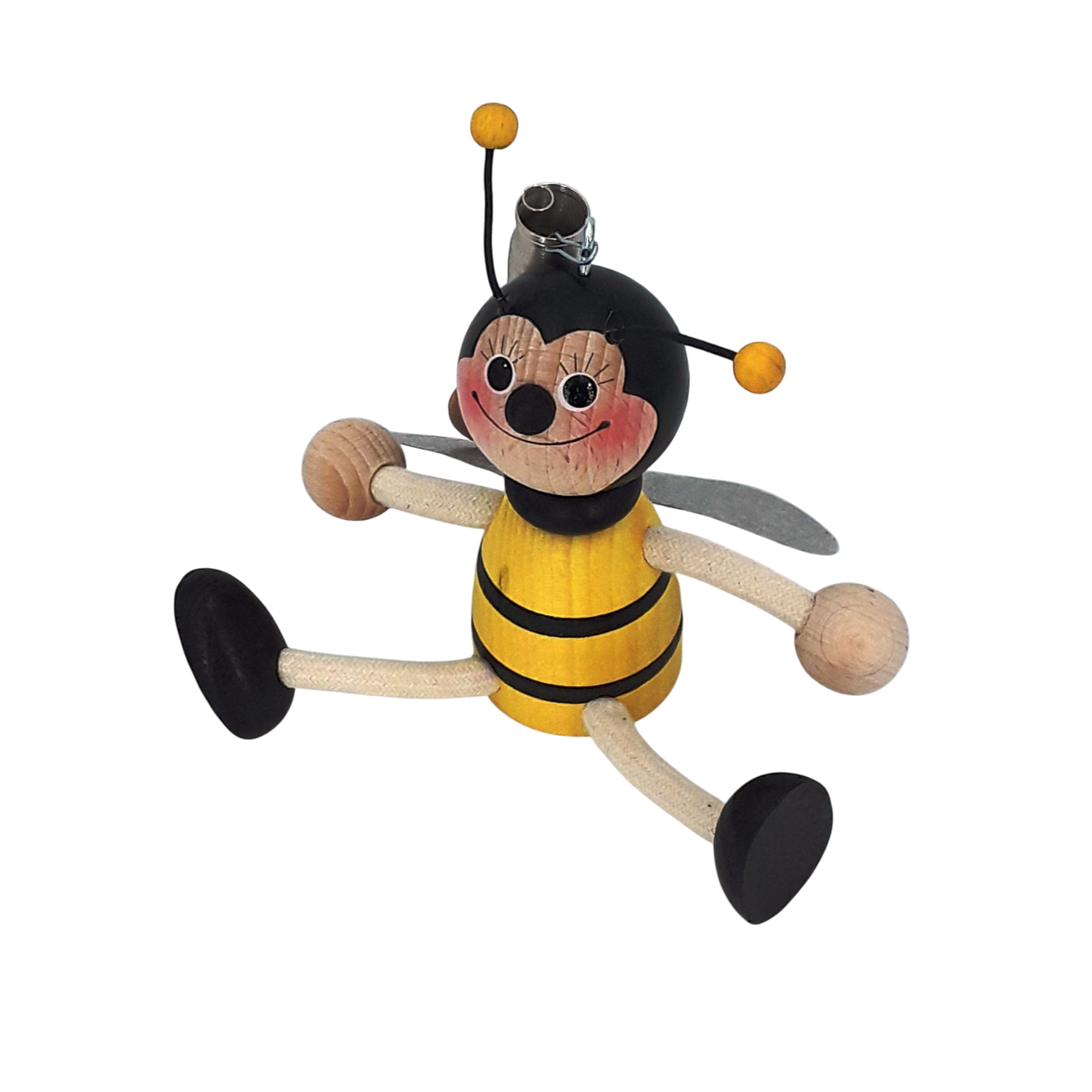 Handcrafted Bumblebee Wooden Bouncy Puppet 🐝