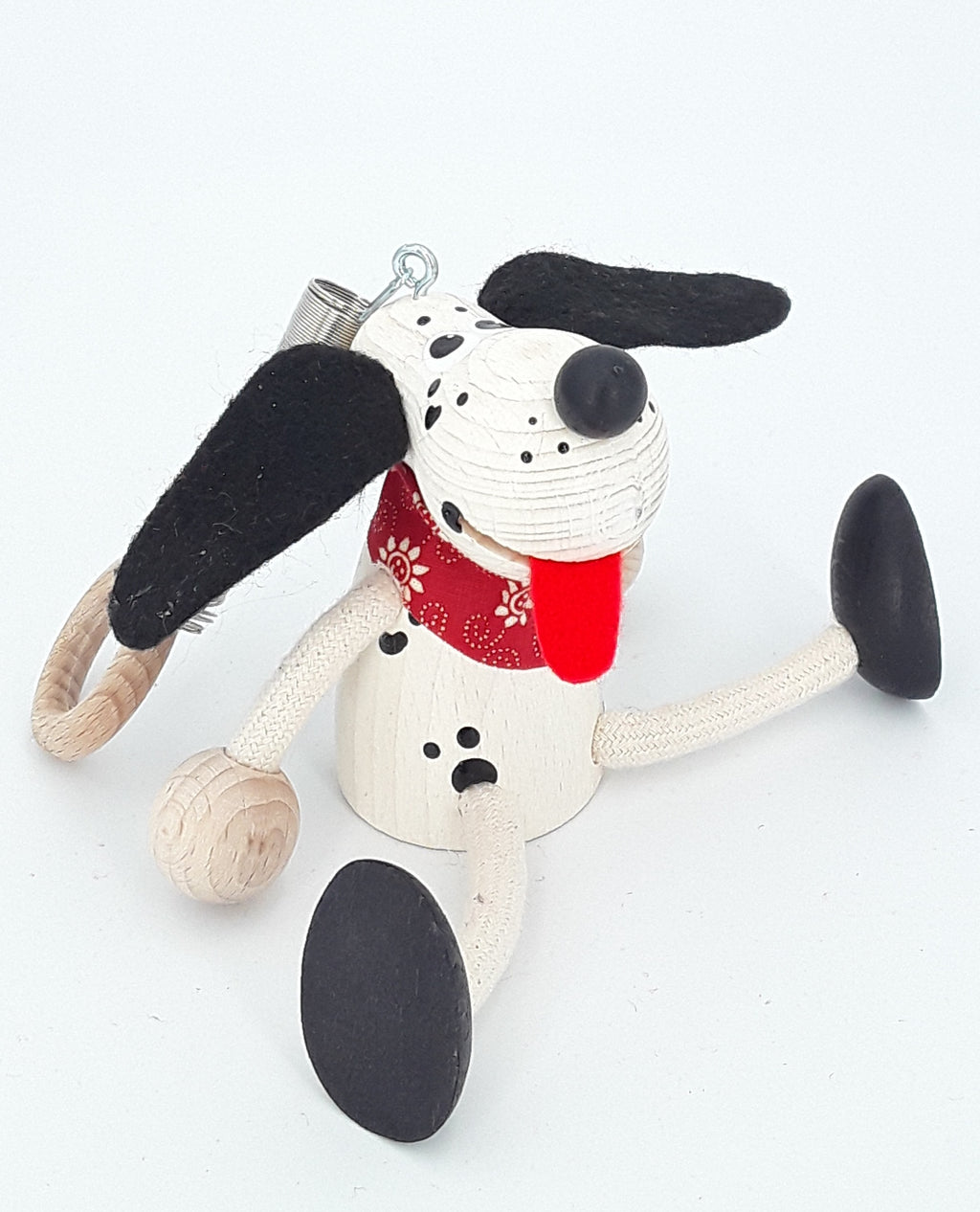 Handcrafted Dalmatian Dog Wooden Bouncy Puppet Nursery Decor 🐶