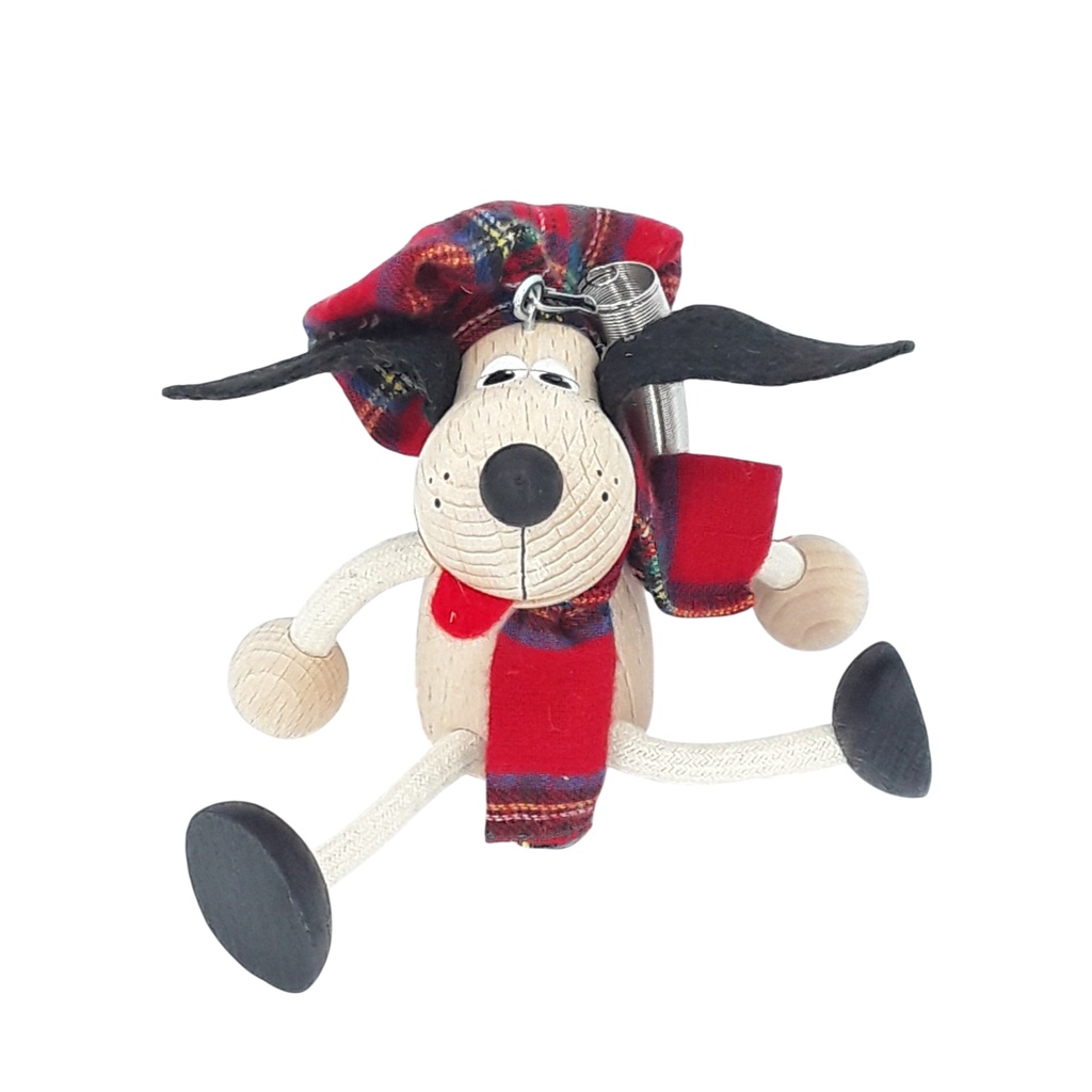 Handcrafted Scottish Dog Wooden Bouncy Puppet 🐶🏴‍☠️