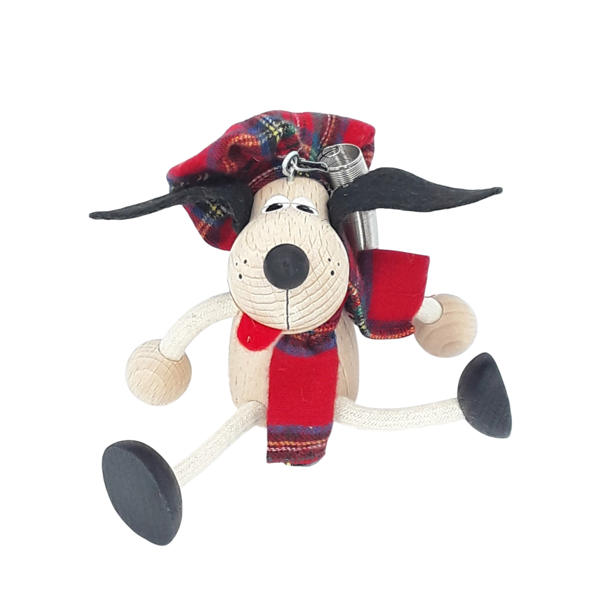 Handcrafted Scottish Dog Wooden Bouncy Puppet 🐶🏴‍☠️