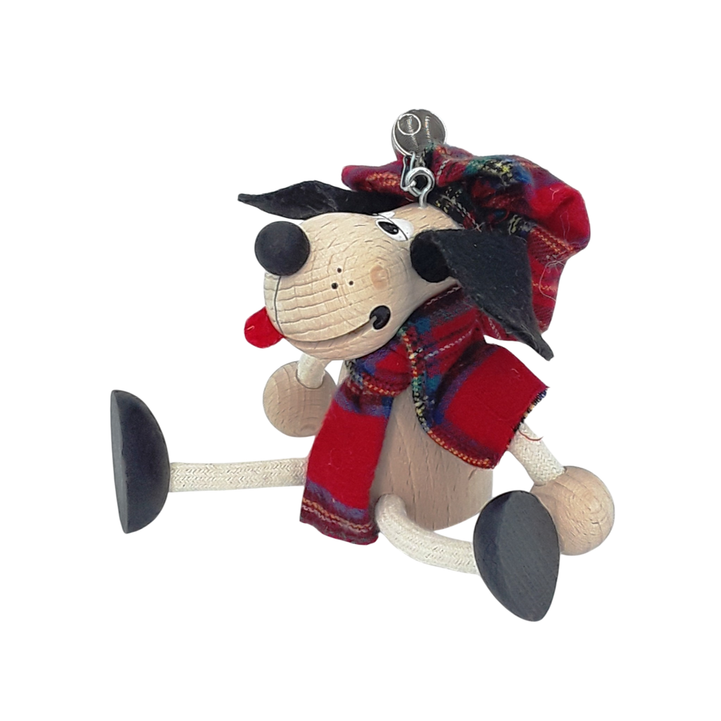 Handcrafted Scottish Dog Wooden Bouncy Puppet 🐶🏴‍☠️