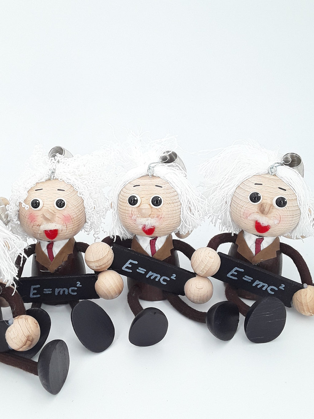 Handcrafted Einstein Wooden Bouncy Puppet 🧑‍🔬⚡