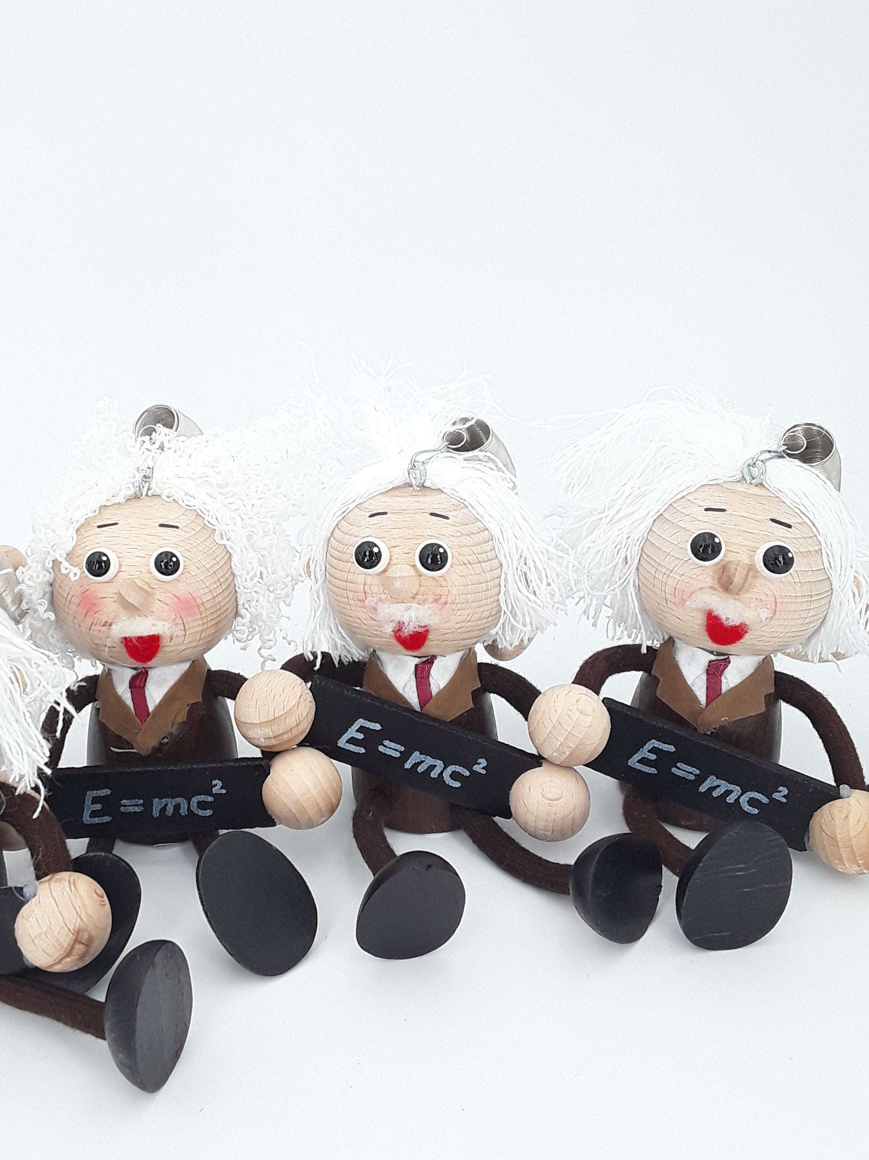 Handcrafted Einstein Wooden Bouncy Puppet 🧑‍🔬⚡