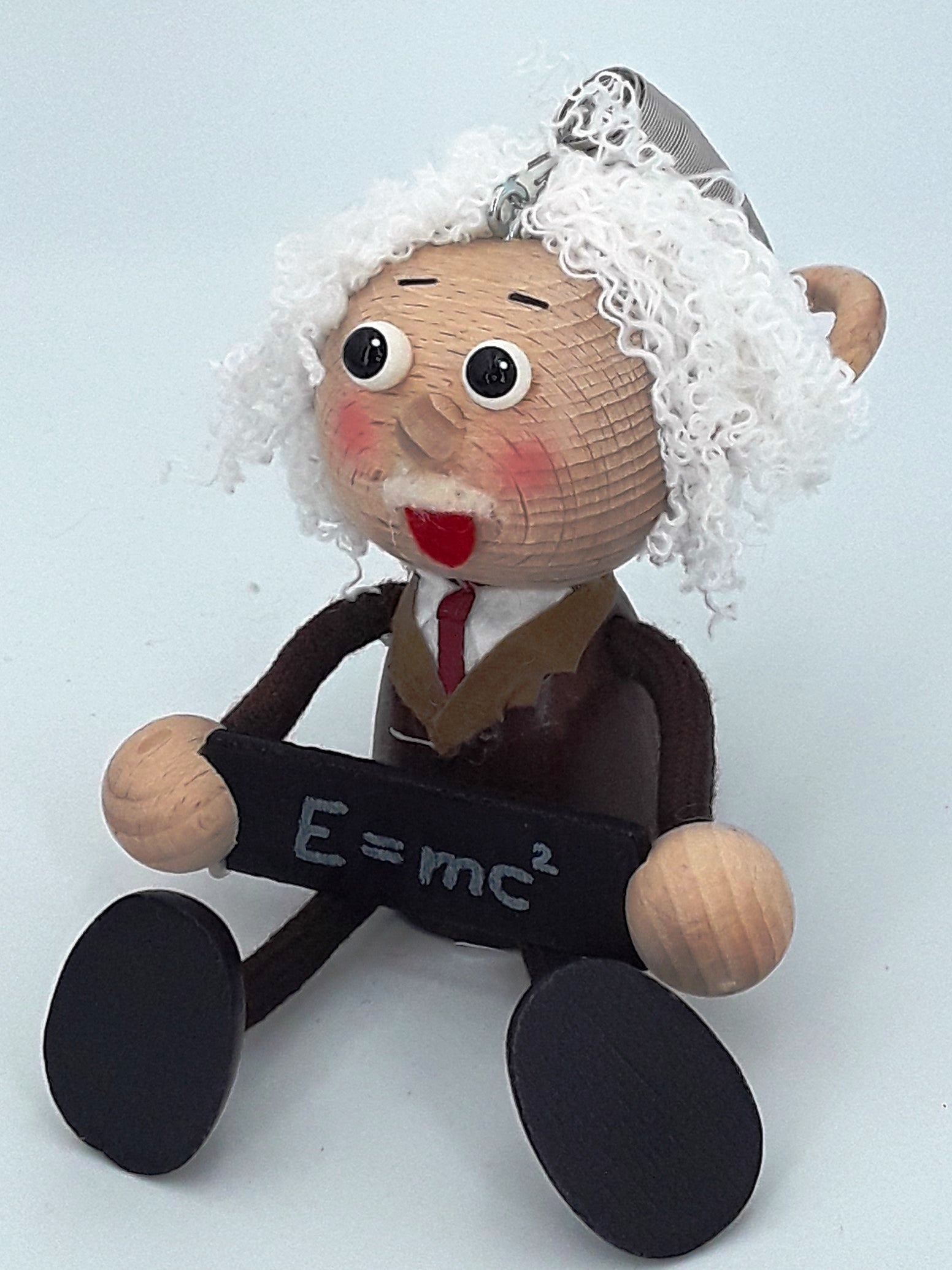 Handcrafted Einstein Wooden Bouncy Puppet 🧑‍🔬⚡