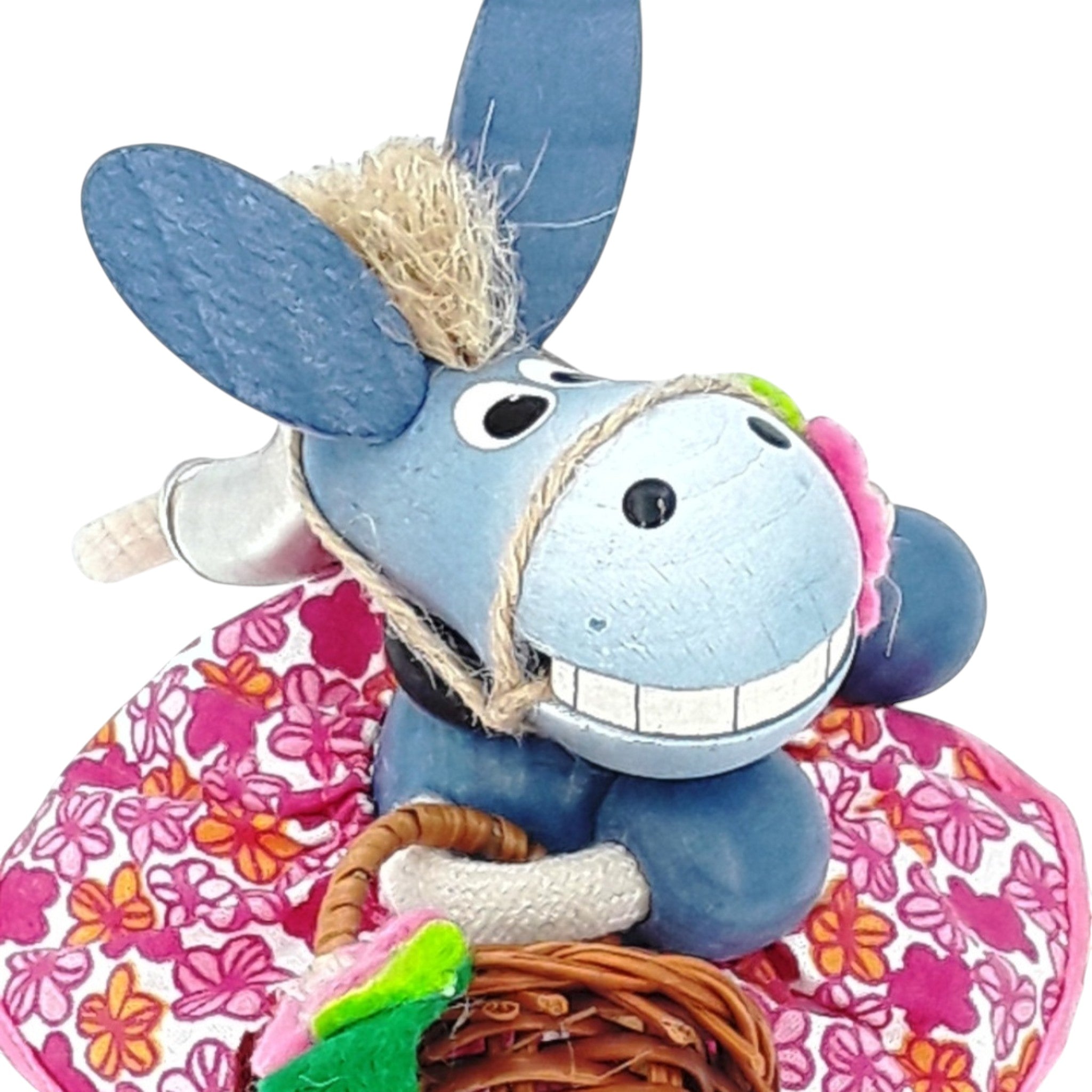 Handcrafted Donkey Girl Wooden Bouncy Puppet 🐴🌸