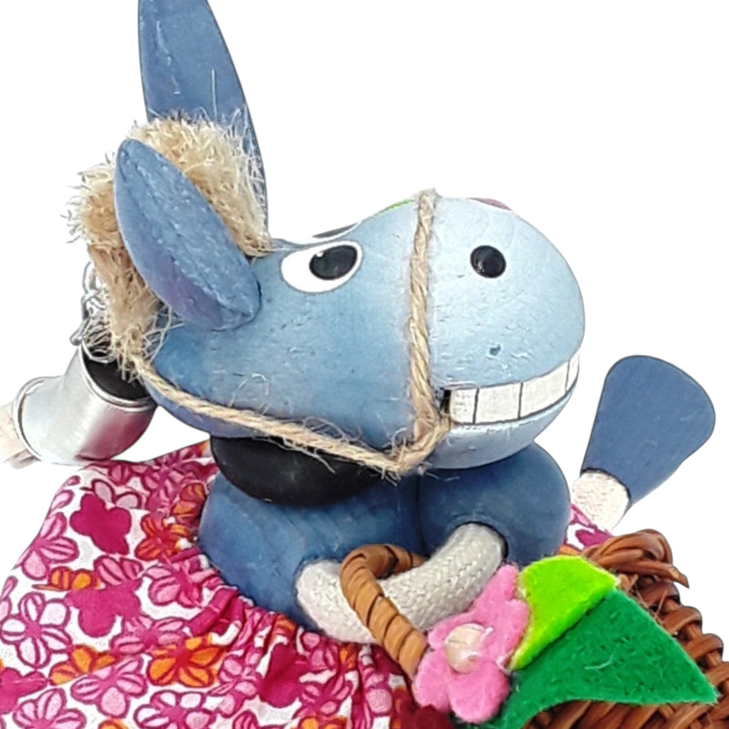 Handcrafted Donkey Girl Wooden Bouncy Puppet 🐴🌸