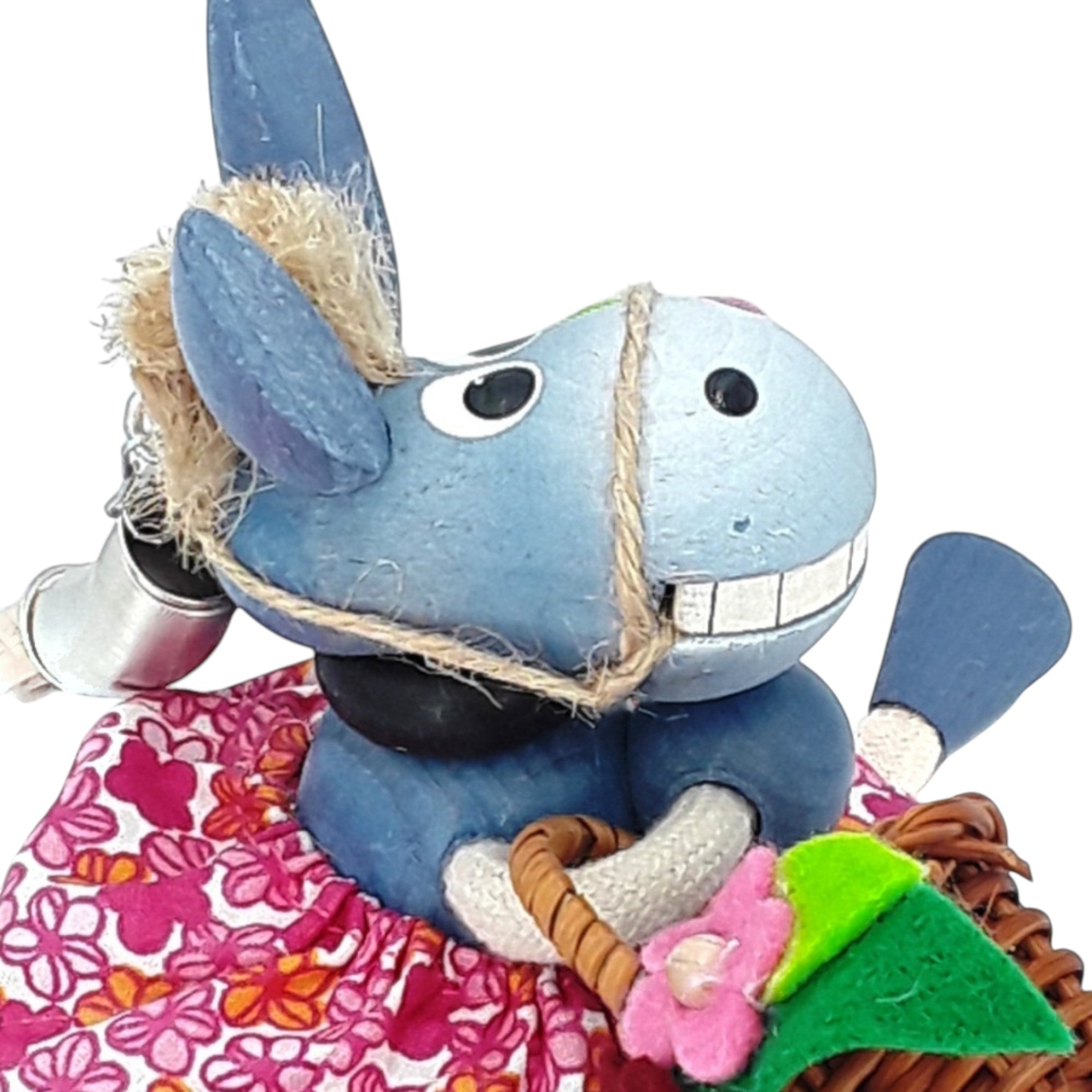 Handcrafted Donkey Girl Wooden Bouncy Puppet 🐴🌸