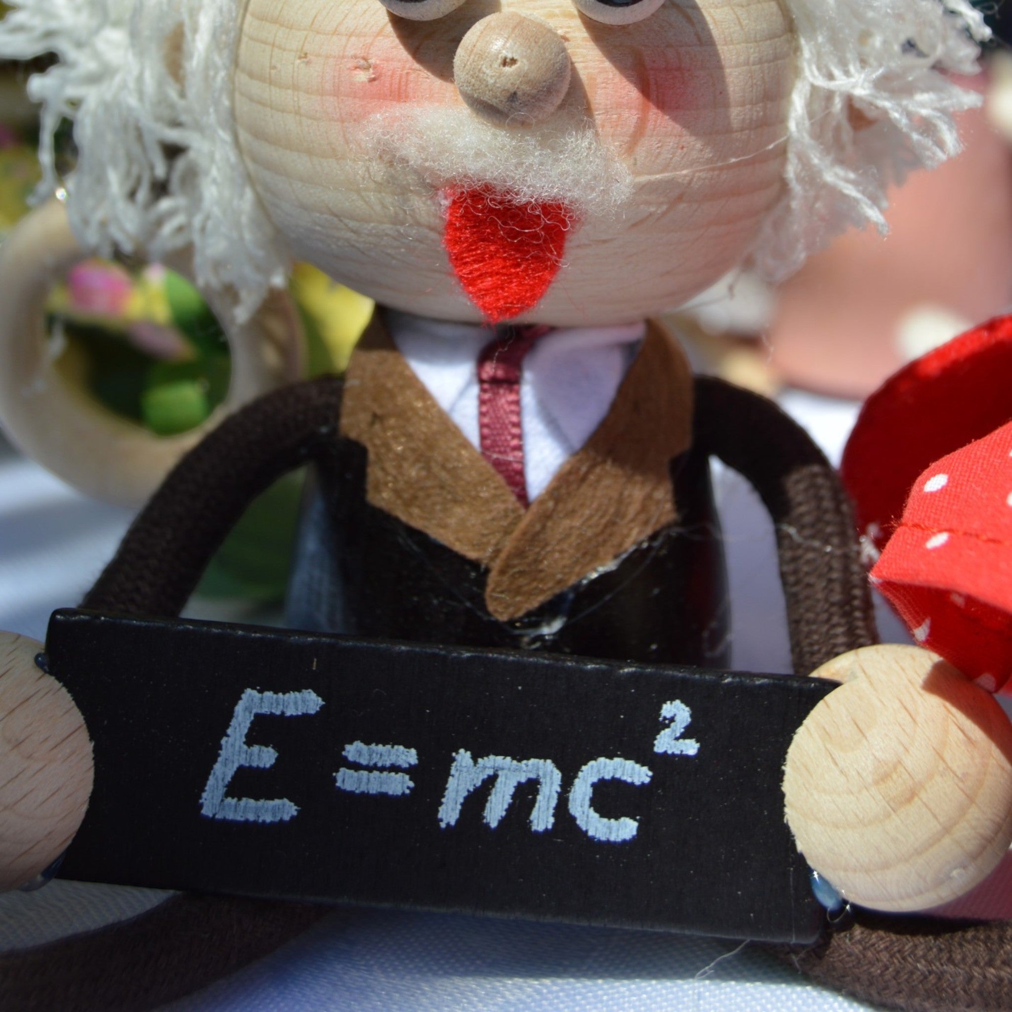 Handcrafted Einstein Wooden Bouncy Puppet 🧑‍🔬⚡
