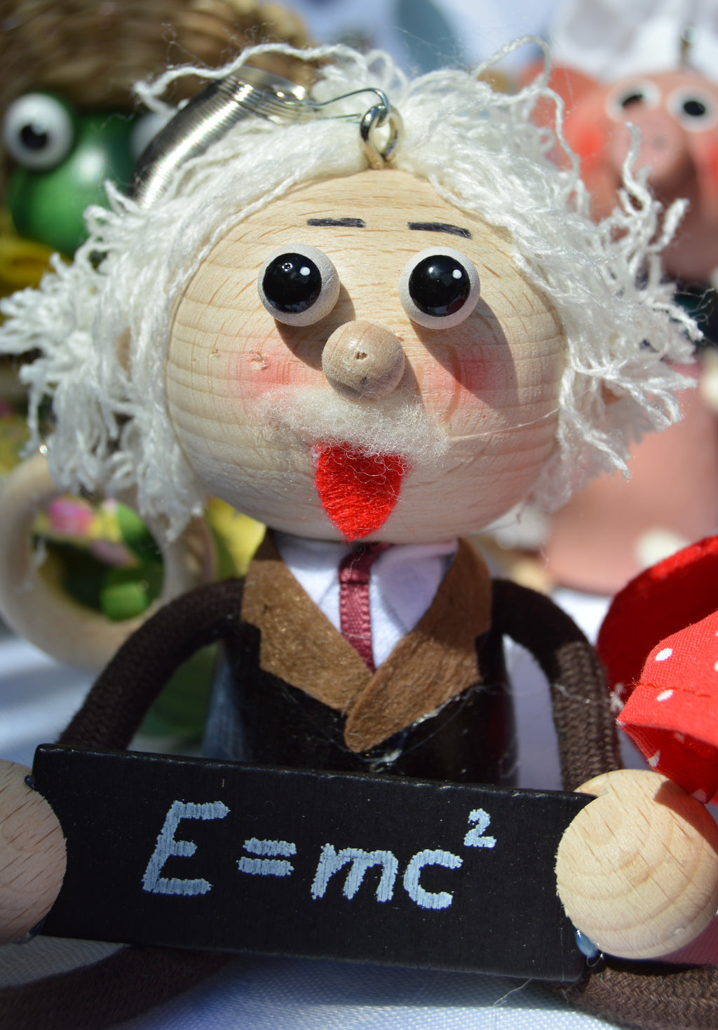 Handcrafted Einstein Wooden Bouncy Puppet 🧑‍🔬⚡