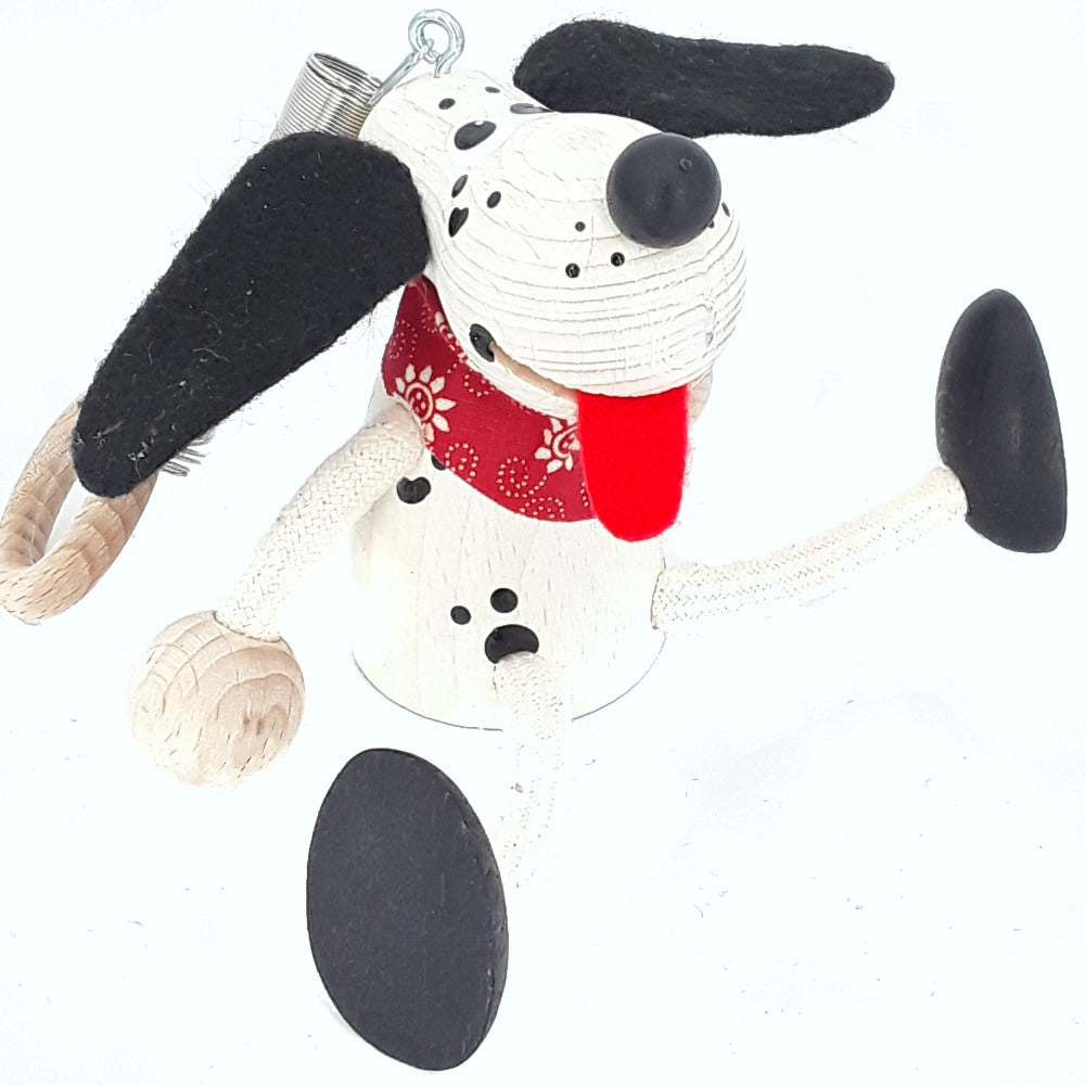 Handcrafted Dalmatian Dog Wooden Bouncy Puppet Nursery Decor 🐶