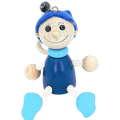 Handcrafted Blue Elf Wooden Bouncy Puppet 🧙✨