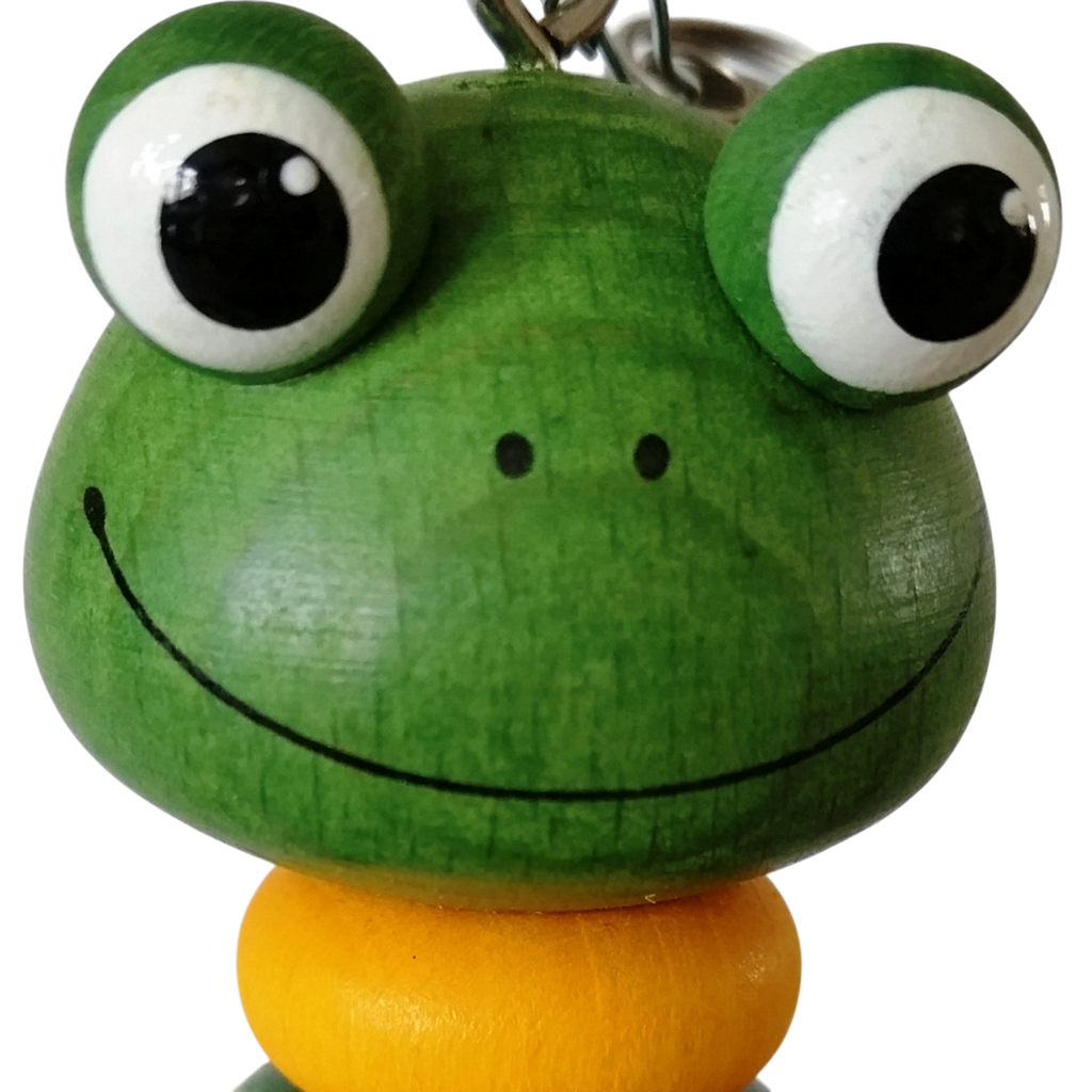 Handcrafted Frog Boy Wooden Bouncy Puppet 🐸💚