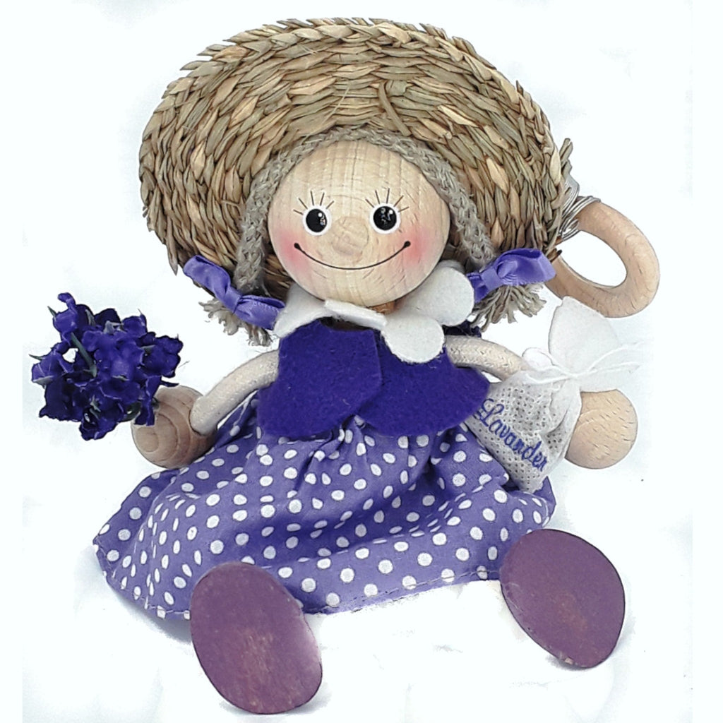 Handcrafted Lavender Girl Wooden Bouncy Puppet 💐💜