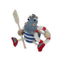 Handcrafted Sailor Hippo Wooden Bouncy Puppet 🦛⚓