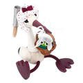Handcrafted Stork with Baby Frog Wooden Bouncy Puppet