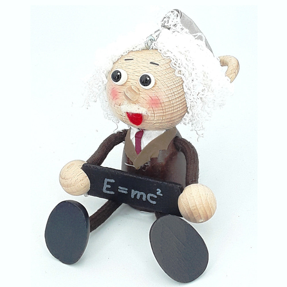 Handcrafted Einstein Wooden Bouncy Puppet 🧑‍🔬⚡