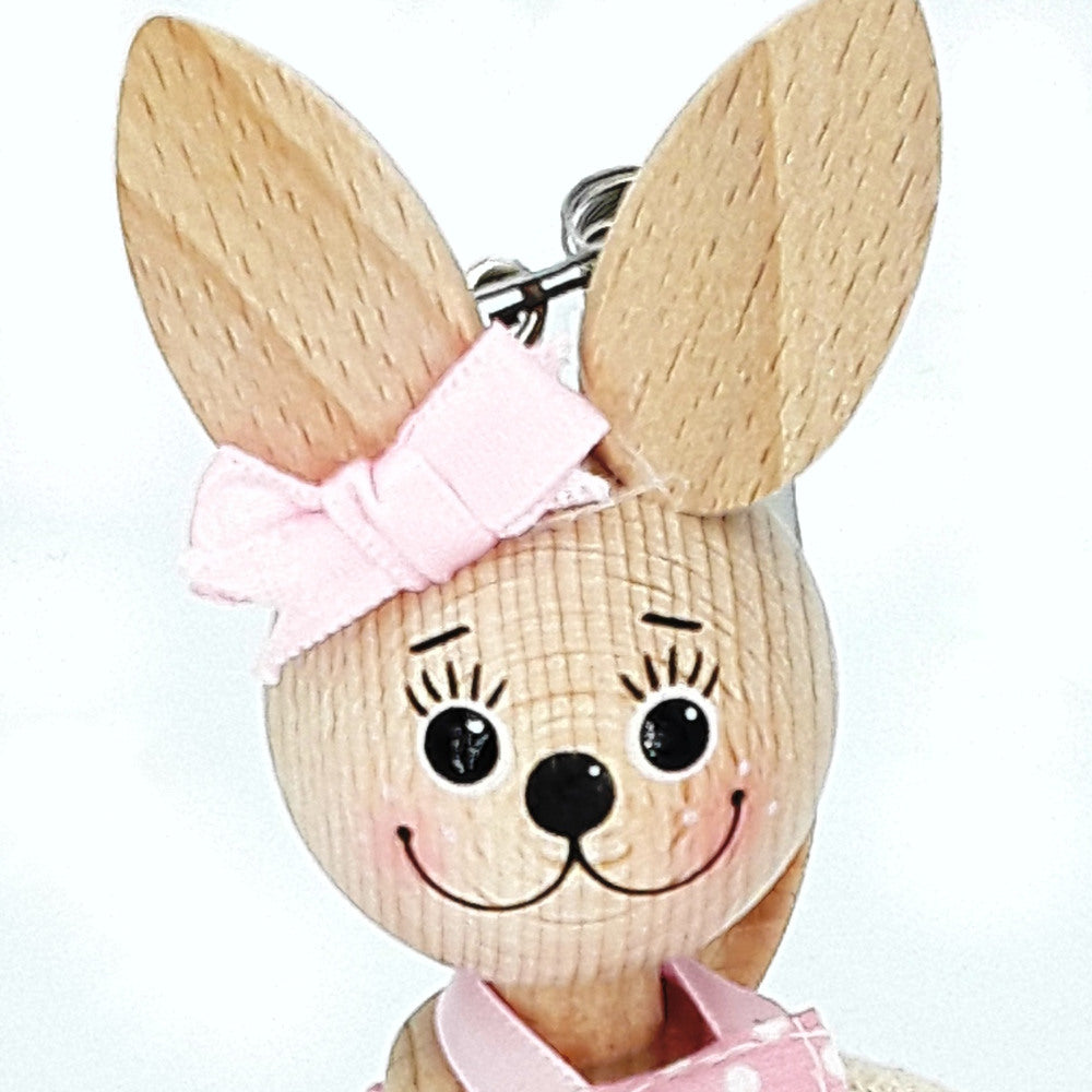 Handcrafted Bunny Girl Wooden Bouncy Puppet 🐰💗