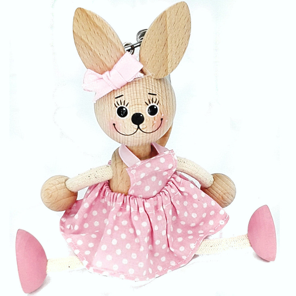 Handcrafted Bunny Girl Wooden Bouncy Puppet 🐰💗